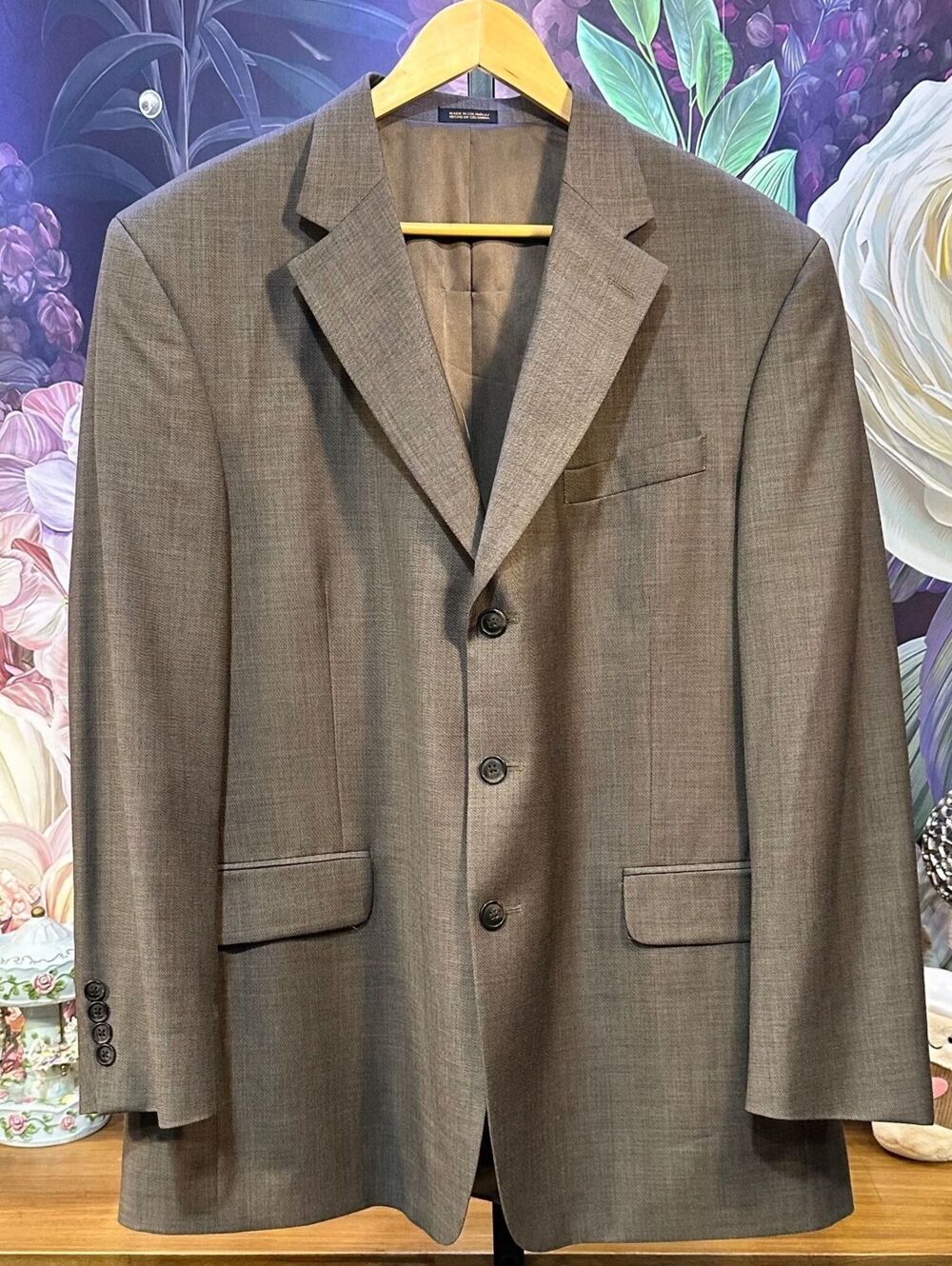 Stafford 100% Worsted Wool 44R Men's Sport Coat Blazer Old Money Preppy 3 Button